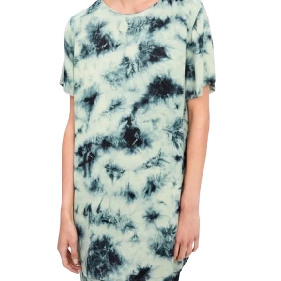 ZARA Tie Dye The Batik Tshirt mini Dress size medium 100% viscose - Picture 1 of 8